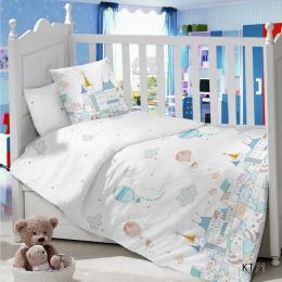 Комплект постельного белья в детскую кроватку Сатин Город