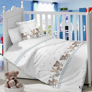 Комплект постельного белья в детскую кроватку Сатин Компания