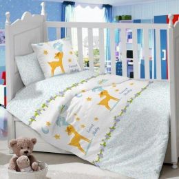 Комплект постельного белья в детскую кроватку Сатин Олененок