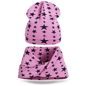 Комплект шапка и шарф хомут для девочки №4
