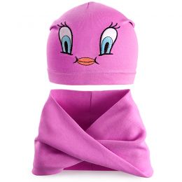 Комплект шапка и шарф хомут для девочки №7