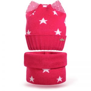 Комплект шапка и шарф снуд вязанный Звезда №3