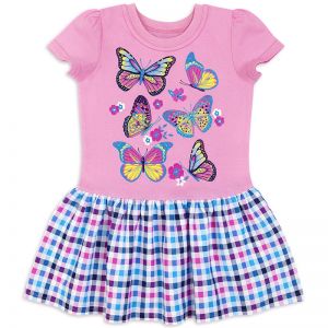 Платье для девочки Бабочки на розовом