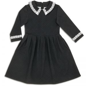 Платье школьное для девочки Кружево серый