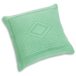 Подушка детская вязанная зелёный